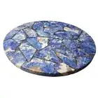 Sodalite Geode Coffee Table, Round Gemstone Center Table, Furniture Table Decor