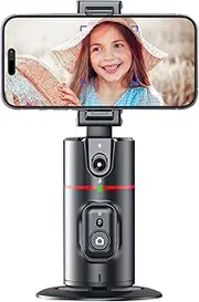 Auto Tracking Phone Holder, 360° Auto Rotating Smart Face & Body Track Plug & o App Required Cellphone/Pad/Camera Stand Desktop Tripod Gimbal Stabilizer for, TIK Tok, Vlog Live Streaming