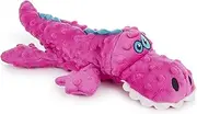 goDog Gators with Chew Guard Technology Tough Plush Dog Toy, Pink, Large