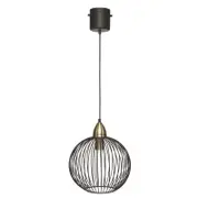 Brilliant Matt Black Nicola DIY Plug In Cage Pendant