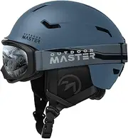OutdoorMaster Ski Helmet Set,Snowboard Helmet with Goggles for Adults - Durable PC Shell, Protective EPS Foam & 10 Cooling Vents -Snow Helmets for Men, Women & Youth
