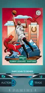 DIGITAL CARD NBA PANINI DUNK: 2018/19 KAWHI LEONARD / CORNERSTONES FROM DOWNTOWN