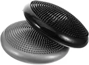 iplusmile 2pcs Yoga Balance Mat Yoga Ball Home Gym Stable Fitness Holder Anti Slip Base Anti Slip Stable Round Ball Holder Inflatable Mat Pad Inflatable Balance Cushion Yoga Balance Ball