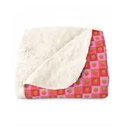 Strawberry Checkerboard Sherpa Fleece Blanket