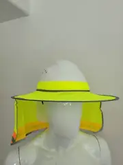 Green Hard Hat Sun Shade Visor Full Brim Mesh Neck HI VIS REFLECTIVE STRIPE