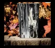 Original Abstract Painting Wood Black White Signed Lurking In The Background