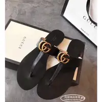 在飛比找蝦皮購物優惠-精品二手 GUCCI Thong Sandal 皮革 夾腳 