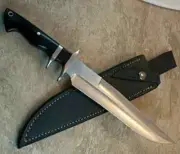 Custom Handmade Bowie Knife D2 Steel Black Micarta Handle Survival Knife. sheath