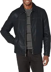 [Tommy Hilfiger] Men's Classic Faux Leather Jacket