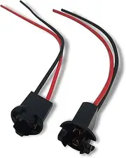 Fluher 2 PCS Car T10 Light Bulb Socket Wiring Harness, Plastic + Pure Copper Pre-wired Connector, Parking Light License Plate Light Plug Adapter, Universal for Cars Modification Parts (Multicolored)