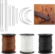 Heavy Duty Upholstery Thread and Kit for Hand Sewing, Including 3 Colors