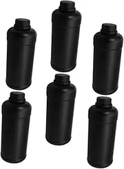 DECOMELODY 6pcs Plastic Bottle Sample Containers Reagent Storage Bottles Liquid Sample Seal Container Plastic Black