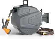 20M Retractable Hose Reel,Water Hose Reel Wall Mounted,Automatic Rewind,180°Piov