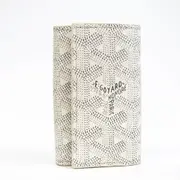 [二手] 【日本直送】Goyard Saint-Michel 女士、男士塗層帆布鑰匙包人字紋白色