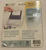 Vtg C-Line Products Inc Vinyl Diskette Holders Stores 3 1/2 Disks PACKAGE OF 10