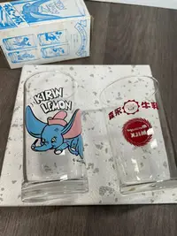 在飛比找Yahoo!奇摩拍賣優惠-日本中古迪士尼 小飛象玻璃杯  森永牛乳玻璃杯