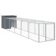 Andala Pets Chicken Cage with Run Dark Grey 110x609x110 cm