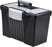 Storex Portable Letter/Legal Filebox with Organizer Lid, Letter/Legal Files, 14.5" X 10.5" X 12", Black
