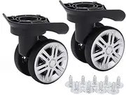 [Weojeviy] 1 Pair Luggage Suitcase Wheels, Trunk Wheels, Luggage Wheel Spare Part Universal Wheel Replacement Luggage Suitcase Wheels for Luggage Suitcase Trolley, Mute Double Row Wheels