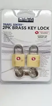 Samsonite 2 Pack Brass Key Locks.. TSA Approved.. New