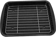 Kisangel Rectangular Roasting Dish with Rack for Oven Use Lightweight Fish Grilling Tray Stylish Non Stick Pan for Kitchen for Baking Roasting and Cooking