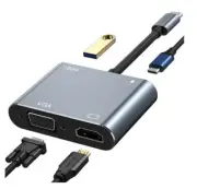 4IN1 USB-C HUB ADAPTER TYPE-C DOCKING STATION WITH USB3.0 PD 100W 4K HDMI VGA