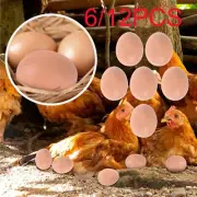 6-12x Plastic Fake Chicken Eggs Poultry Layer Coop Hatching Simulation Dummy Egg