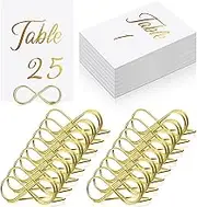 52 Pcs Table Number Sign, 26 Gold Table Numbers Holder Stands, 26 Wedding Table Numbers with Head Table Seating Labels Place Card Holder for Wedding Reception Name Cards for Table Setting