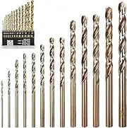 YUENTOEN 13PCS Cobalt Drill Bit Set 1.5mm-6.5mm, M35 HSS Twist Drill Bits for Carbon Steel, Stainless Steel, Hard Metal, Cast Iron, Plastic and Wood