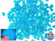 Hayodo Glow in The Dark Garden Pebbles Stone for Walkway Yard and Décor (Blue