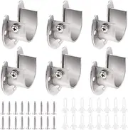 Tanstic 48Pcs Stainless Steel Closet Rod End Supports, 1 Inch/25mm U-Shaped Closet Pole Sockets, Heavy Duty Flange Rod Holder, Wardrobe Closet Rod Bracket with Screws Anchors