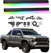 BJOHQ Electric Running Boards Compatible for Toyota Hilux Revo 2016-2025 with Light, SUV, Off-Road & Pickup Trucks - Retractable Truck Steps & Nerf Bars
