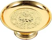 Cabilock 1Pc Versatile Tribute Tray Retro Temple Plate for Offerings Lotus Fruit Dish Decorative Storage for Kitchen Counter and Home Decor