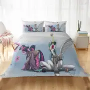 Great Angry Song Of Unicorn 3D Quilt Duvet Doona Cover Set Pillow case Print