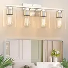 Honesorn Bathroom Light Fixtures, 4 Light Bathroom Vanity Light, Brushed Nick...