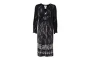 Roberto Cavalli Black Floral Viscose Sheath Midi Dress