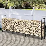 Firewood Holder，Firewood Rack Outdoor， Large Log Firewood Rack,Outdoor Firewood Storage Stand Wood Pile Racks, Iron Lumber Stacker