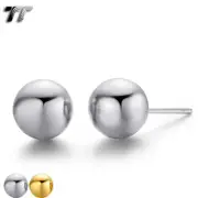TT Stainless Steel Ball Stud Earrings A Pair (EC71) NEW