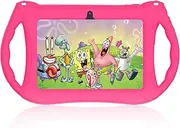 QDDQ Kids 7" Tablet for Toddlers - 6GB RAM, 32GB ROM, Android 13, Bluetooth, WiFi, GMS, Parental Control, Dual Camera, Shockproof Case, Educational Games (Pink)