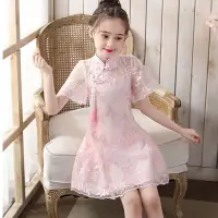 在飛比找蝦皮購物優惠-女童旗袍洋裝夏兒童禮服公主裙表演服