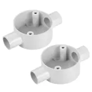2Pcs PVC Conduit Box Junction Box 2 Way 20mm M4 x 0.7 for Electronic Project