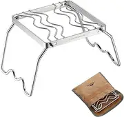 Campingmoon Mini Folding 304 Stainless Steel Camping Grill Grill Portable with Legs Carry Bag