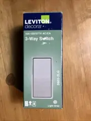Leviton Decora 15 Amp 3-Way Rocker Switch, Light Gray