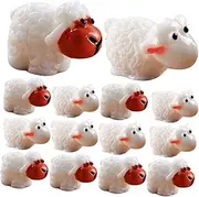 Abaodam 2sets Micro Landscape Simulation Lamb Figurines Miniature Lamb Decors for Garden Home Office Decor 20pcs*2