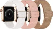 3 Packs Stretchy Nylon Solo Loop Band Compatible with Apple Watch Band 38/40mm
