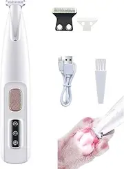 Dog Paw Trimmer, Paw Trimmer for Dog, 3 in 1 Electric for Grooming with Led Light, Low Noise Pet for Paws Eyes Ears Face Rump