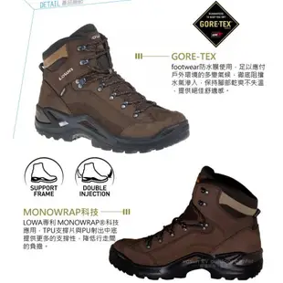 LOWA GTX中筒多功能健行鞋 男款 LW310968-0442 咖啡棕 寬楦 德國 Gore-Tex 防水登山鞋