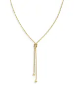 Alberto Amati 14K Yellow Gold Knotted Popcorn Link Lariat Necklace, 18
