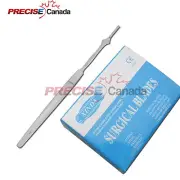 100 SCALPEL BLADES #10 + SCALPEL HANDLE #7 SURGICAL DENTAL ENT INSTRUMENTS