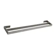 Montangna Stainless Steel Double Towel Rail - Brushed Satin - 750mm/900mm